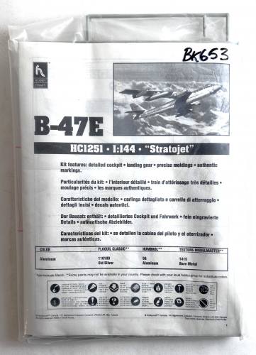HOBBYCRAFT 1/144 1251 USAF B-47E STRATOJET BOMBER  NO BOX 