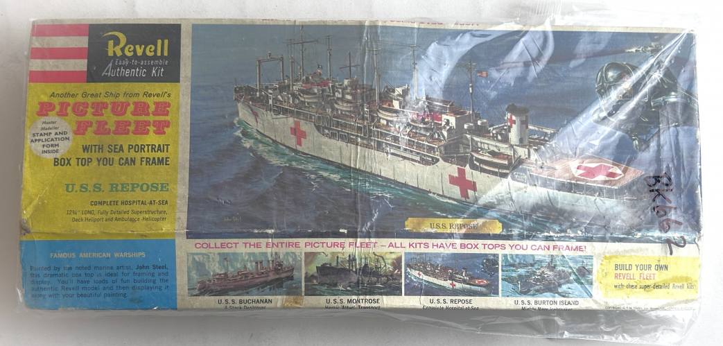 REVELL 1/500 H-381-169 U.S.S. REPOSE HOSPITAL SHIP - PICTURE FLEET ISSUE  NO BOX 