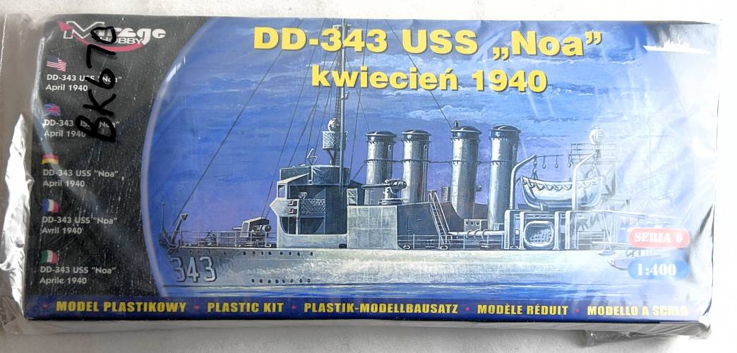 MIRAGE 1/400 40604 DD-343 USS NOA  NO BOX 