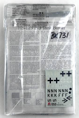 ITALERI  1/72 055 HENSCHEL Hs 129 B3 TANK BUSTER  NO BOX 