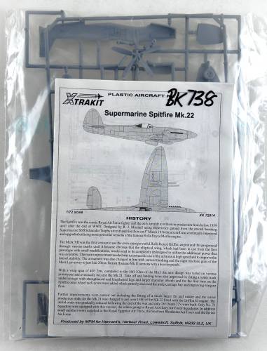 XTRAKIT 1/72 72014 SUPERMARINE SPITFIRE Mk.22  NO BOX 