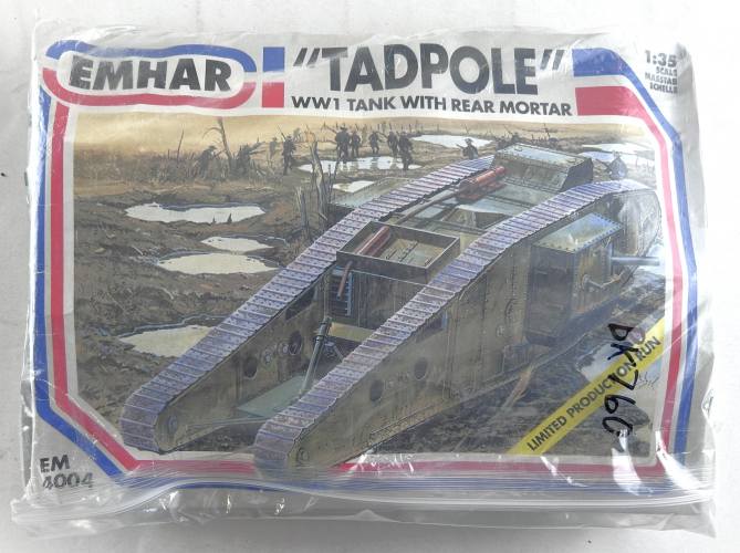 EMHAR 1/35 4004 TADPOLE WWI TANK WITH REAR MORTAR  NO BOX 