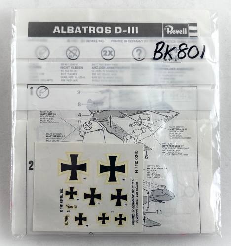 REVELL 1/72 4110 ALBATROS D.III  NO BOX 