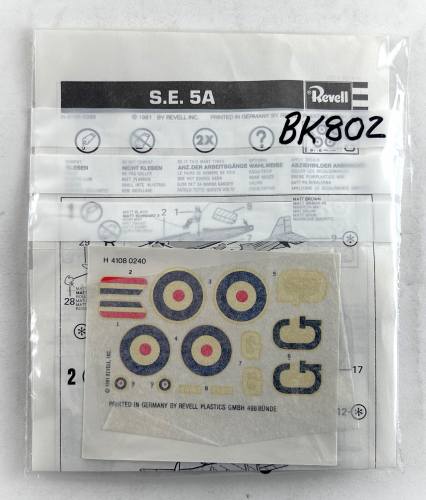 REVELL 1/72 4108 S.E. 5A  NO BOX 