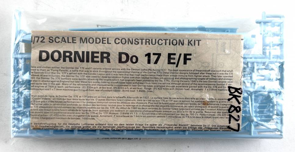AIRFIX 1/72 04014 DORNIER Do 17E/F  NO BOX 