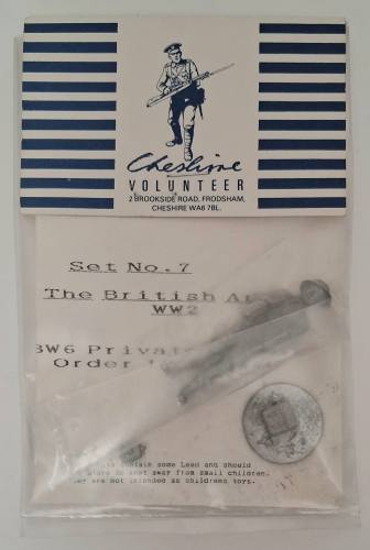 CHESHIRE VOLUNTEER NOT SPECIFIED BW6 SET NO.7 THE BRITISH ARMY WW2 BW6 PRIVATE COMBAT ORDER 1940. RWF