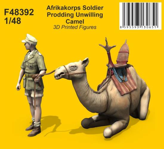 CMK 1/48 48392 AFRIKAKORPS SOLDIER PRODDING UNWILLING CAMEL