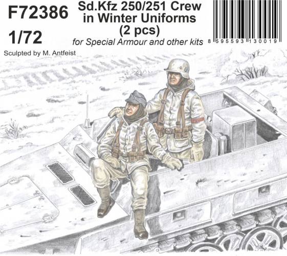 CMK 1/72 72386 SD.KFZ.250/251 CREW IN WINTER UNIFORMS  2 FIGS 