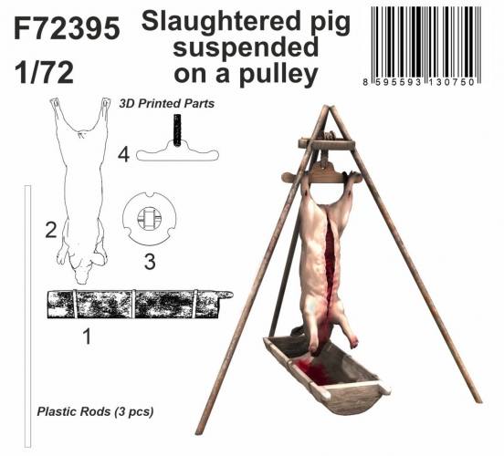 CMK 1/72 72395 SLAUGHTERED PIG SUSPENDED ON A PULLEY