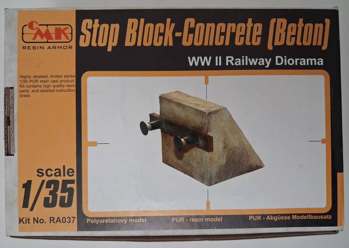 CMK 1/35 RA037 STOP BLOCK-CONCRETE  BETON  WW II RAILWAY DIORAMA