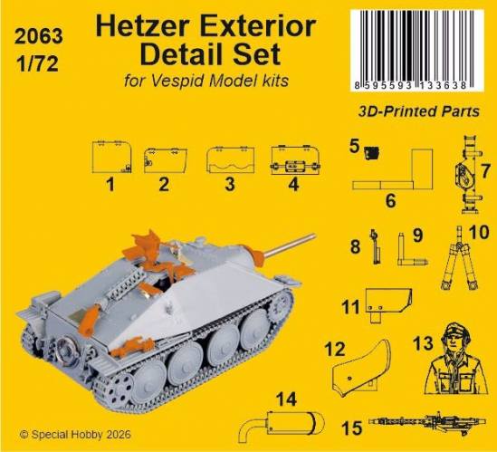 CMK 1/72 2063 HETZER EXTERIOR DETAIL SET 