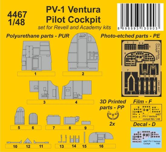 CMK 1/48 4467 PV-1 VENTURA PILOT COCKPIT