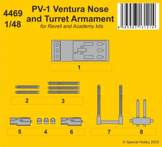CMK 1/48 4469 PV-1 VENTURA NOSE AND TURRET ARMAMENT