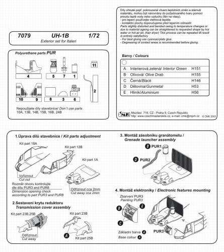 CMK 1/72 7079 UH-1B EXTERIOR SET FOR ITALERI
