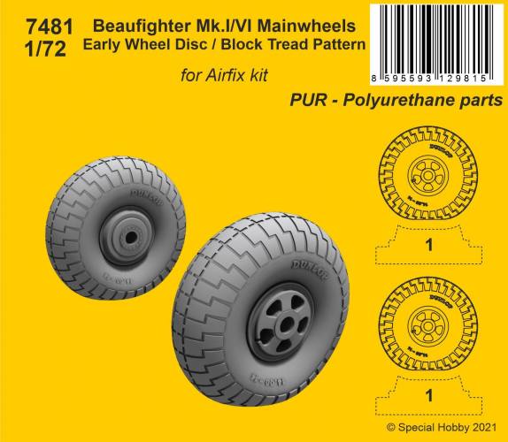 CMK 1/72 7481 BEAUFIGHTER MK.I/VI MAIN WHEELS