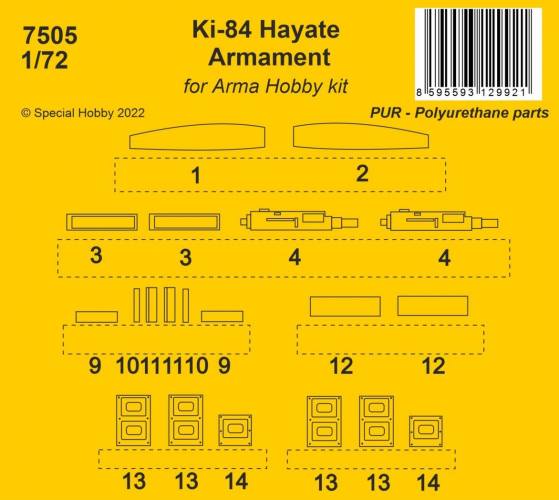 CMK 1/72 7505 KI-84 HAYATE ARMAMENT 