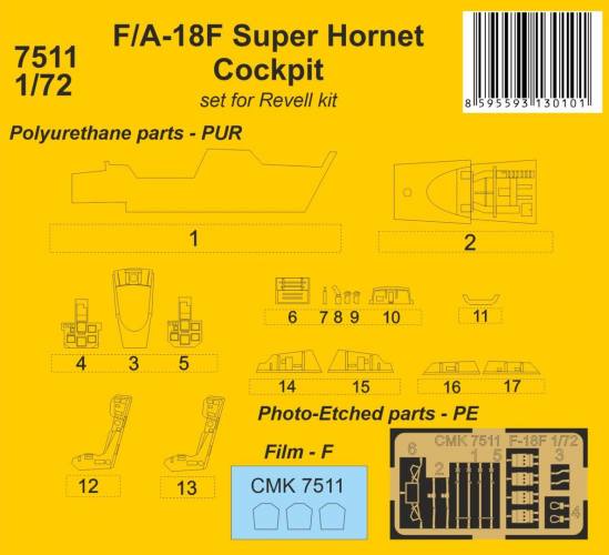 CMK 1/72 7511 F/A-18F SUPER HORNET COCKPIT