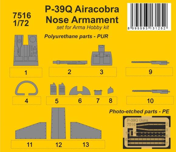 CMK 1/72 7516 P-39Q AIRACOBRA NOSE ARMAMENT