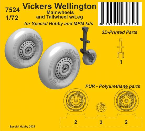 CMK 1/72 7524 VICKERS WELLINGTON MAINWHEELS AND TAILWHEEL