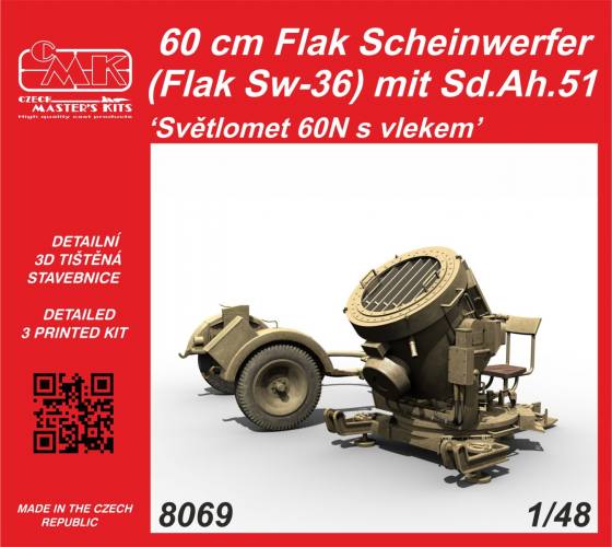 CMK 1/48 8069 60CM FLAK SCHEINWERFER  FLAK SW-36  WITH SD.AH.51