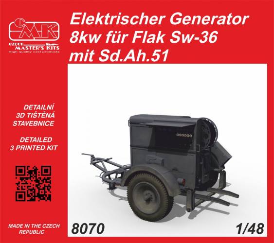 CMK 1/48 8070 ELECTRICITY GENERATOR 8KW FOR FLAK SW-36 WITH SD.AH.51