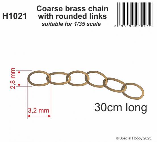 CMK 1/35 1021 COARSE BRASS CHAIN WITH ROUNDED LINKS 