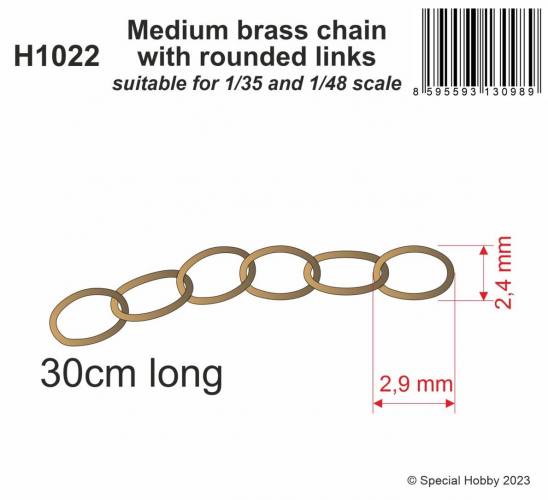CMK  1022 MEDIUM BRASS CHAIN WITH ROUNDED LINKS FOR 1/35   1/48