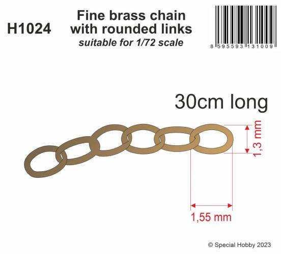 CMK 1/72 1024 FINE BRASS CHAIN WITH ROUNDED LINKS