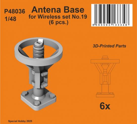 CMK 1/48 P48036 ANTENA BASE FOR WIRELESS SET 19  6PCS 