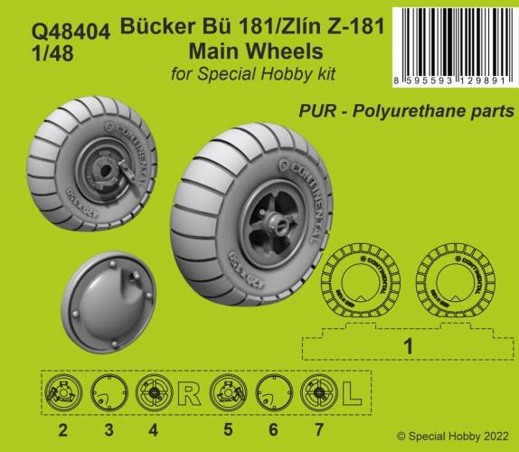 CMK 1/48 48404 BUCKER BU 181/ZLIN Z-181 MAIN WHEELS 