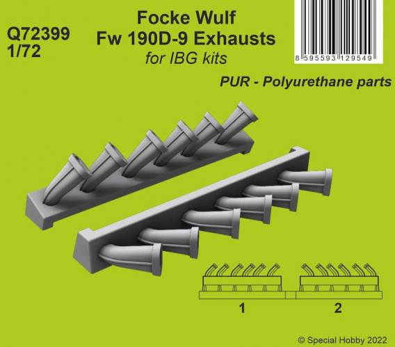 CMK 1/72 72399 FOCKE WULF FW 190D-9 EXHAUSTS 