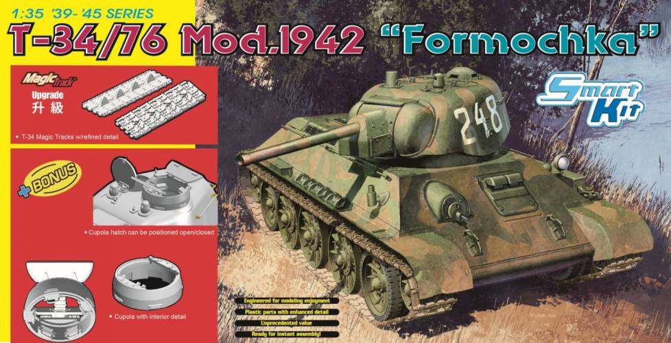 DRAGON 1/35 6401 T-34/76 MOD.1942 FORMOCHKA