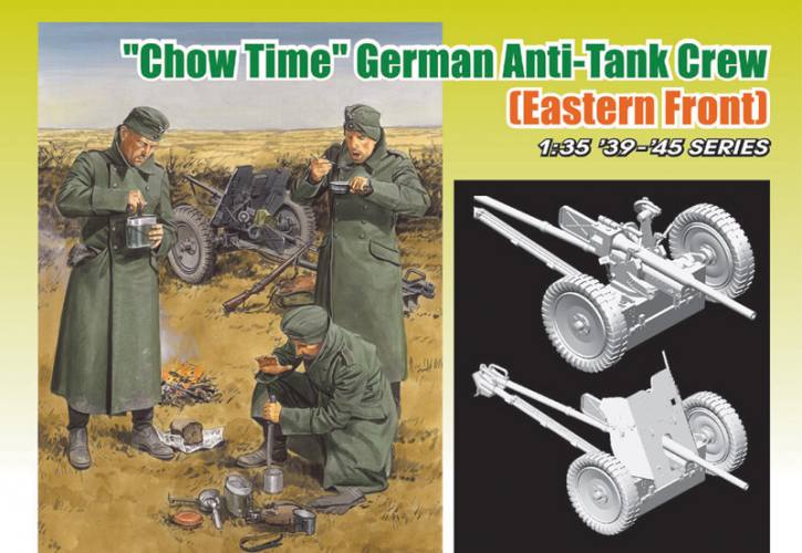 DRAGON 1/35 6697 CHOW TIME GERMAN ANTI-TANK CREW W/3.7CM PAK 36/37 EASTERN FRONT