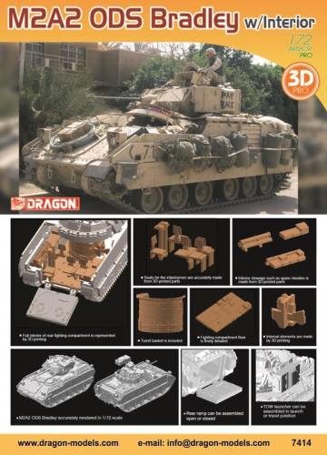 DRAGON 1/72 7414 M2A2 ODS BRADLEY WITH INTERIOR