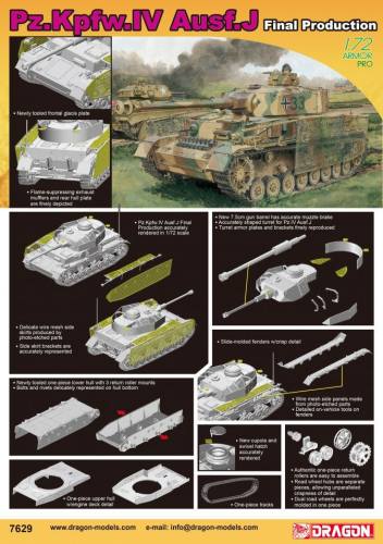 DRAGON 1/72 7629 PZ.KPFW.IV AUSF.J FINAL PRODUCTION