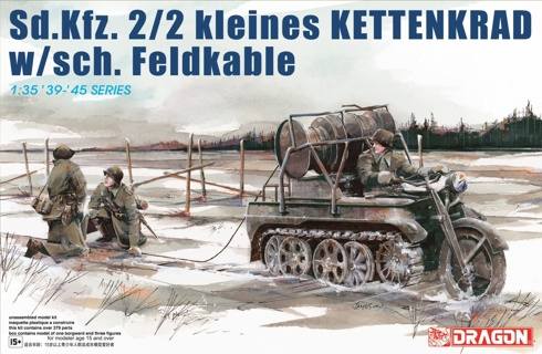 DRAGON 1/35 6128 Sd.Kfz 2/2 KLEINES KETTENKRAD w/ sch. FELDKABLE