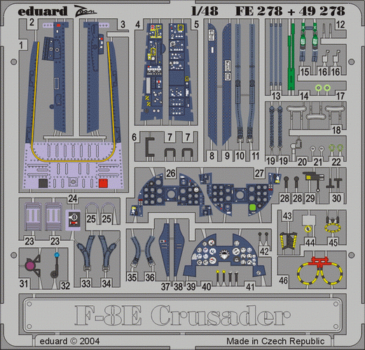 EDUARD 1/48 49278 F-8E CRUSADER COCKPIT DETAILS