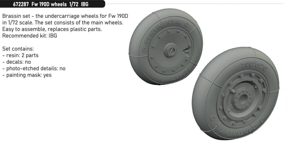 EDUARD 1/72 672287 FM 190D WHEELS FOR IBG