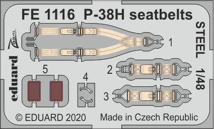EDUARD 1/48 FE1116 P-38H SEATBELTS STEEL