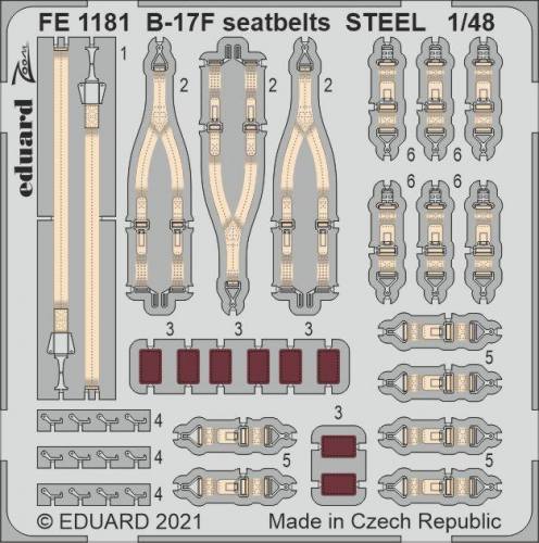 EDUARD 1/48 FE1181 B-17F SEATBELTS STEEL
