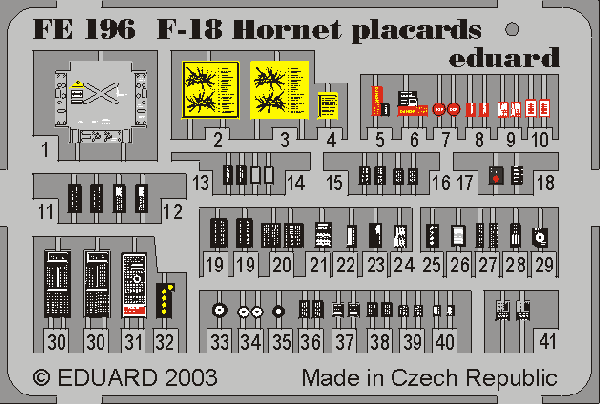 EDUARD 1/48 FE196 F-18 PLACARDS