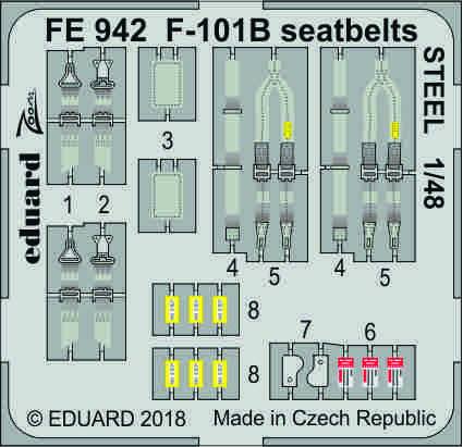 EDUARD 1/48 FE942 F-101B SEATBELTS STEEL
