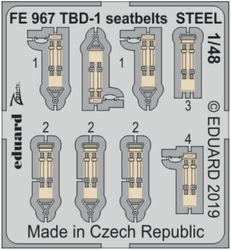 EDUARD 1/48 FE967 TBD-1 SEATBELTS STEEL