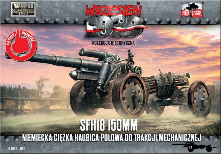 FIRST TO FIGHT 1/72 089 150MM SFH 18 GERMAN HEAVY HOWITZER FOR MECHANICAL TRACTION