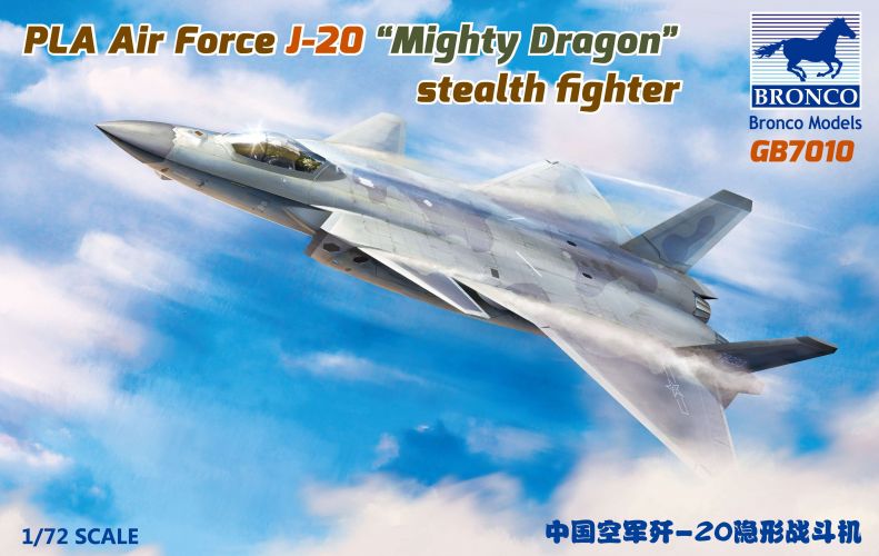 BRONCO 1/72 7010 PLA AIR FORCE J-20 MIGHTY DRAGON STEALTH FIGHTER