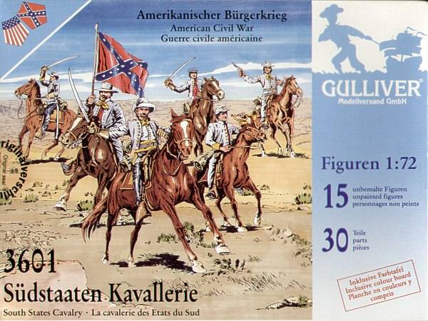 GULLIVER 1/72 3601 SOUTH STATES CAVALRY AMERICAN CIVIL WAR