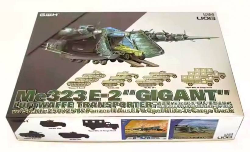 GREATWALL HOBBY 1/144 L1013 MESSERSCHMITT ME323 E-2 GIGANT LUFTWAFFE TRANSPORTER WITH AFV S