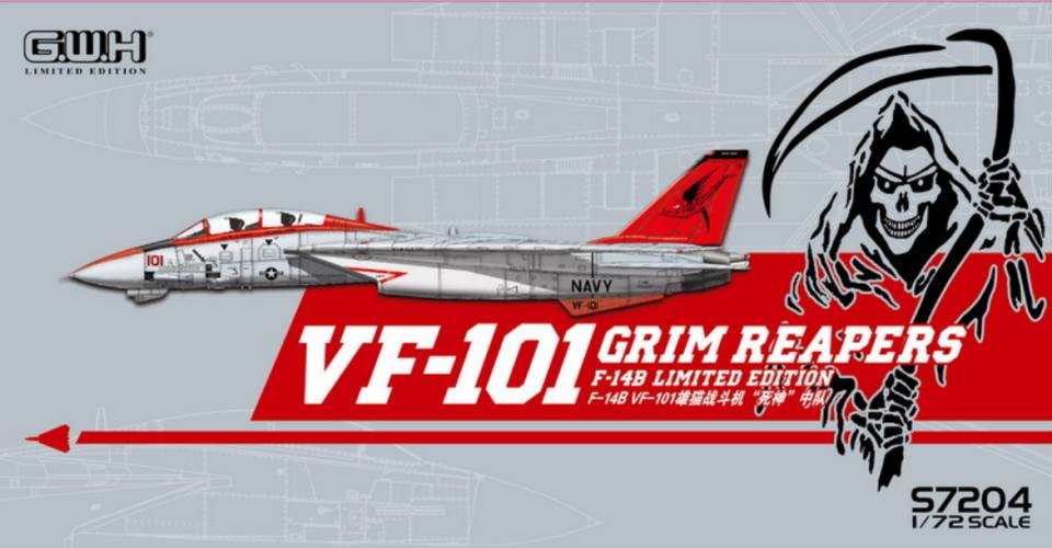 GREATWALL HOBBY 1/72 S7204 VF-101 GRIM REAPERS F-14B LIMITED EDITION