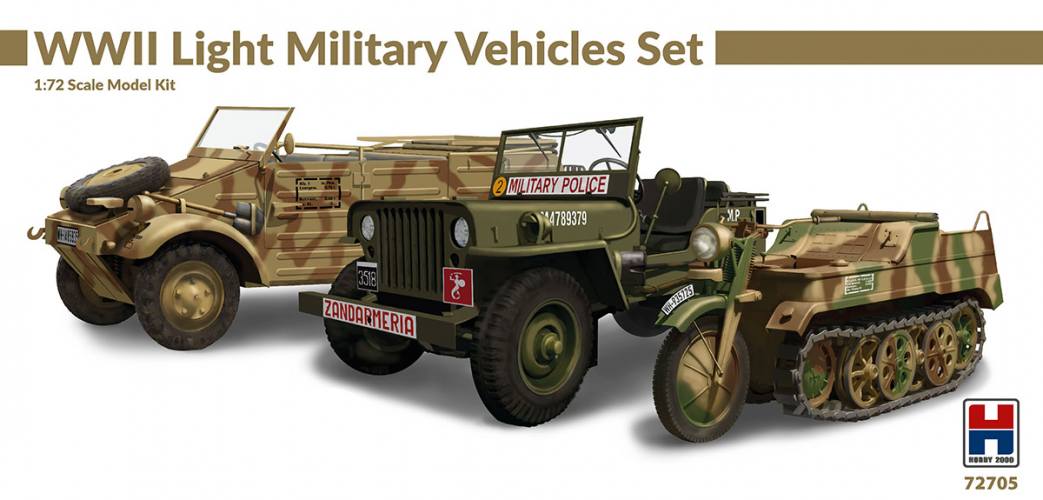 HOBBY 2000 1/72 72705 WWII LIGHT MILITARY VEHICLES SET 