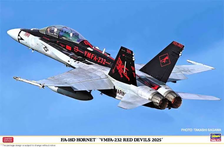HASEGAWA 1/48 07562 F/A-18D HORNET VMFA-232 RED EVILS 2025
